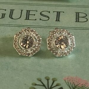 Ralph Lauren Hexagon Cz Clip On Earrings New, Never Worn SPARKLERS Elegance